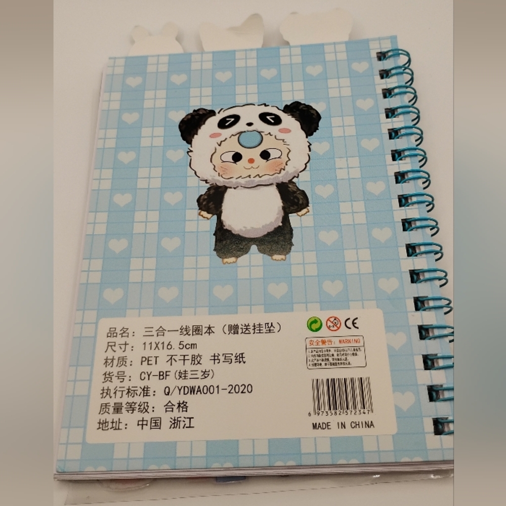 Baby Three Blue Sticker&Paper Spiral Notebook - Picture 2 of 4